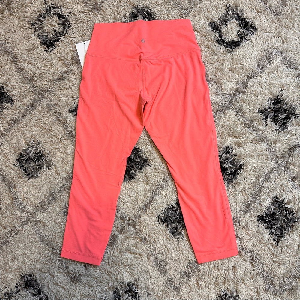 NEW lululemon align cropped active leggings neon coral - Picture 5 of 5